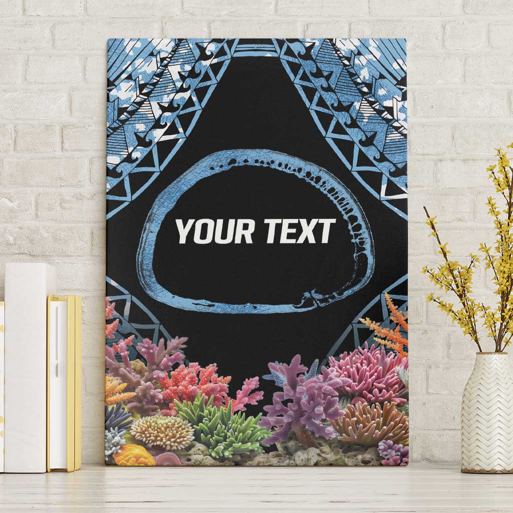 Personalised Nukuoro Micronesia Atoll Canvas Wall Art with Pacific Coral Reef LT9 Without Frame Blue - Polynesian Pride