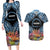 Personalised Nukuoro Micronesia Atoll Couples Matching Long Sleeve Bodycon Dress and Hawaiian Shirt with Pacific Coral Reef