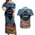 Personalised Nukuoro Micronesia Atoll Couples Matching Off Shoulder Maxi Dress and Hawaiian Shirt with Pacific Coral Reef