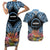 Personalised Nukuoro Micronesia Atoll Couples Matching Short Sleeve Bodycon Dress and Hawaiian Shirt with Pacific Coral Reef