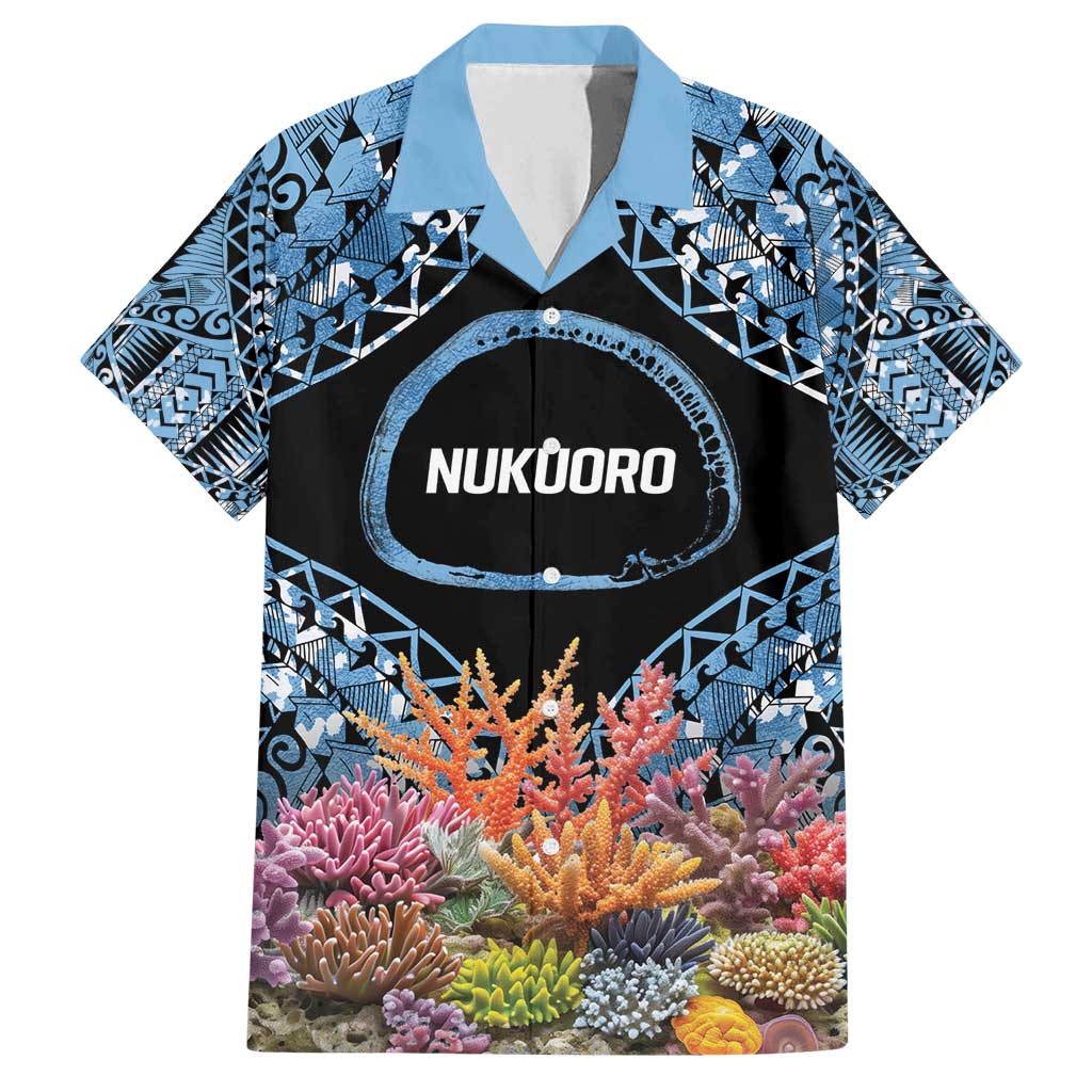 Personalised Nukuoro Micronesia Atoll Family Matching Tank Maxi Dress and Hawaiian Shirt with Pacific Coral Reef
