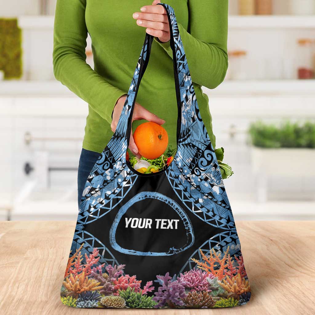 Personalised Nukuoro Micronesia Atoll Grocery Bag with Pacific Coral Reef LT9 - Polynesian Pride
