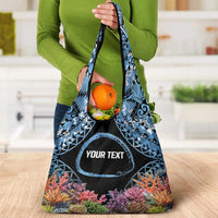 Personalised Nukuoro Micronesia Atoll Grocery Bag with Pacific Coral Reef LT9 - Polynesian Pride