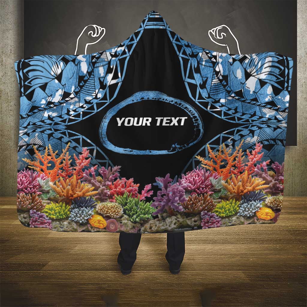 Personalised Nukuoro Micronesia Atoll Hooded Blanket with Pacific Coral Reef LT9 - Polynesian Pride