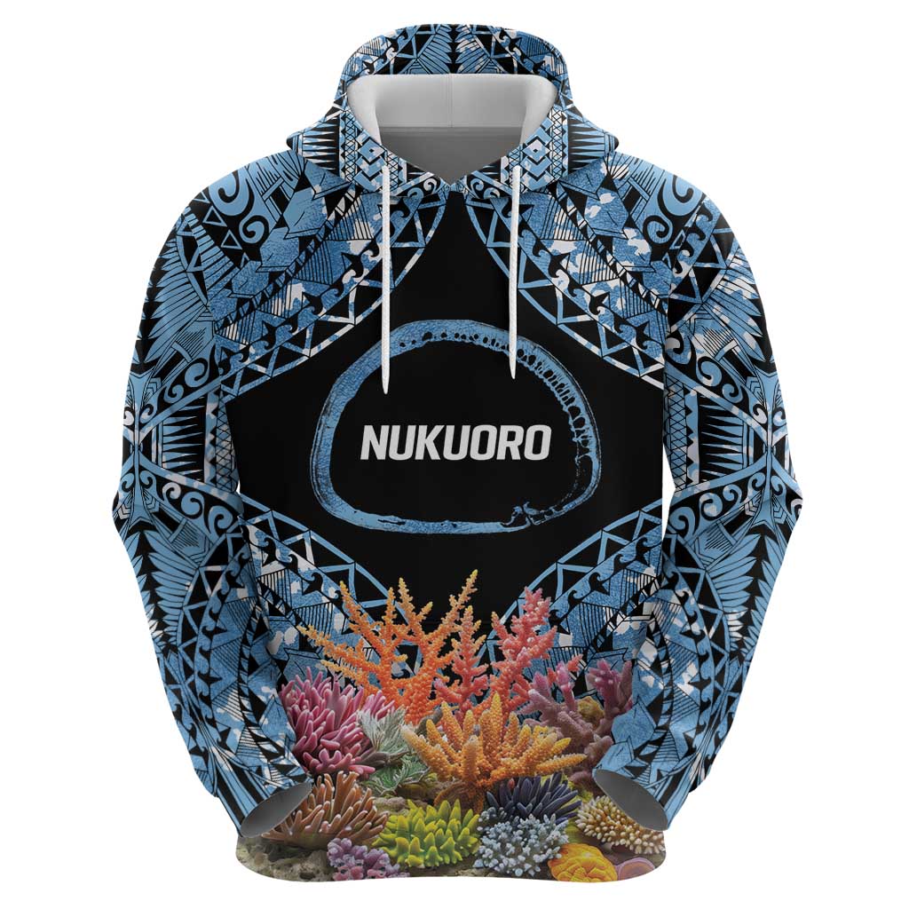 Personalised Nukuoro Micronesia Atoll Hoodie with Pacific Coral Reef LT9 - Polynesian Pride