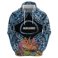 Personalised Nukuoro Micronesia Atoll Hoodie with Pacific Coral Reef LT9 - Polynesian Pride