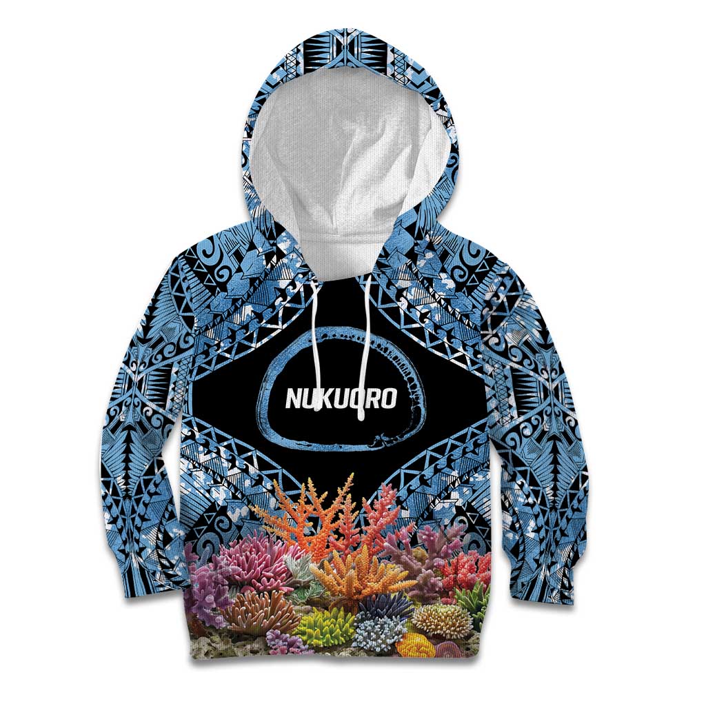 Personalised Nukuoro Micronesia Atoll Kid Hoodie with Pacific Coral Reef