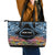 Personalised Nukuoro Micronesia Atoll Leather Tote Bag with Pacific Coral Reef