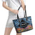 Personalised Nukuoro Micronesia Atoll Leather Tote Bag with Pacific Coral Reef