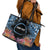 Personalised Nukuoro Micronesia Atoll Leather Tote Bag with Pacific Coral Reef