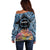 Personalised Nukuoro Micronesia Atoll Off Shoulder Sweater with Pacific Coral Reef