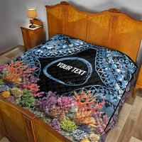 Personalised Nukuoro Micronesia Atoll Quilt with Pacific Coral Reef