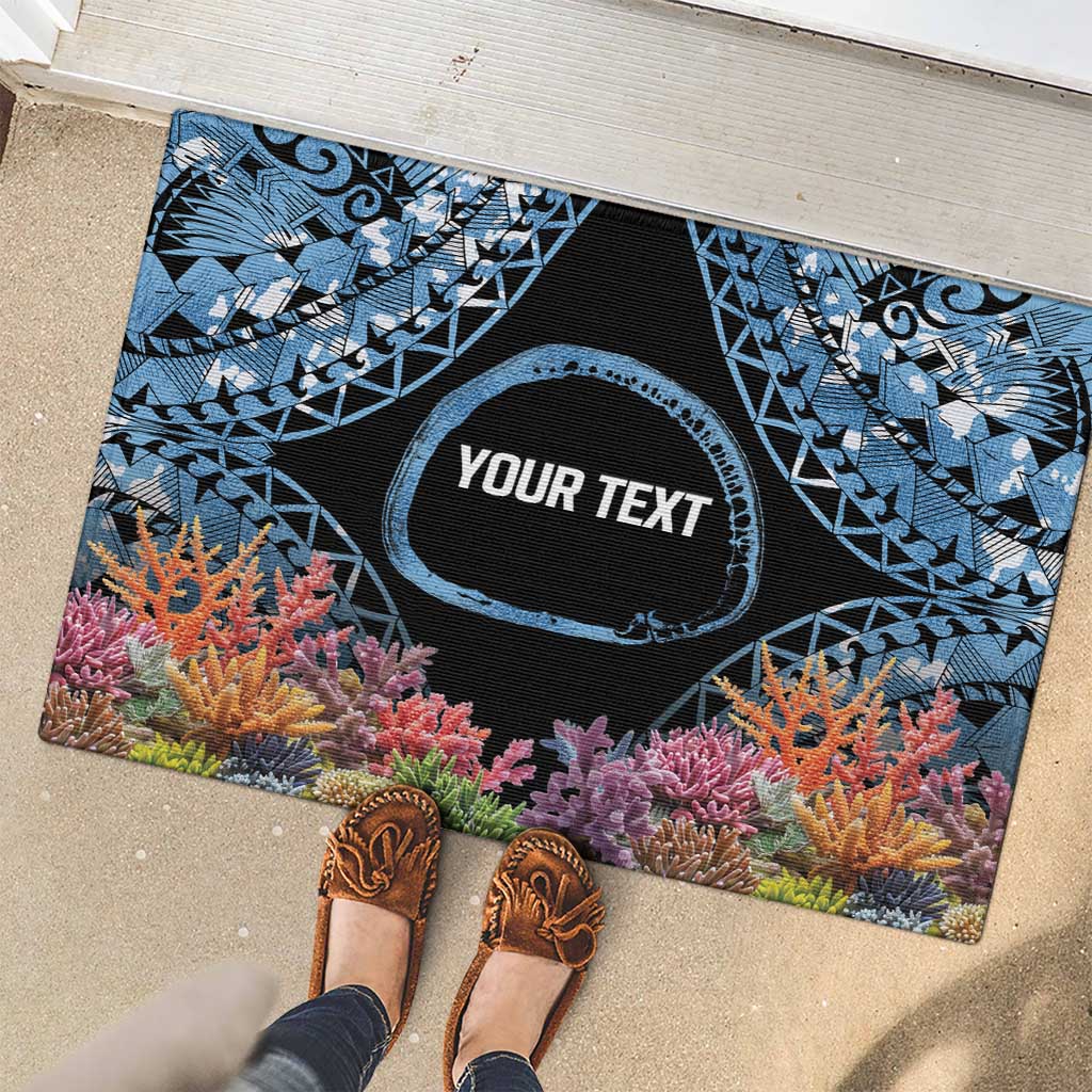 Personalised Nukuoro Micronesia Atoll Rubber Doormat with Pacific Coral Reef LT9 - Polynesian Pride