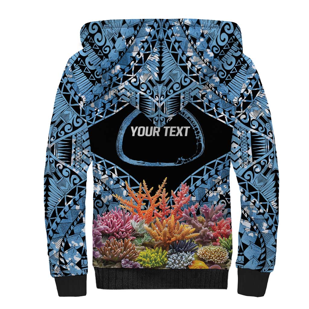 Personalised Nukuoro Micronesia Atoll Sherpa Hoodie with Pacific Coral Reef LT9 - Polynesian Pride