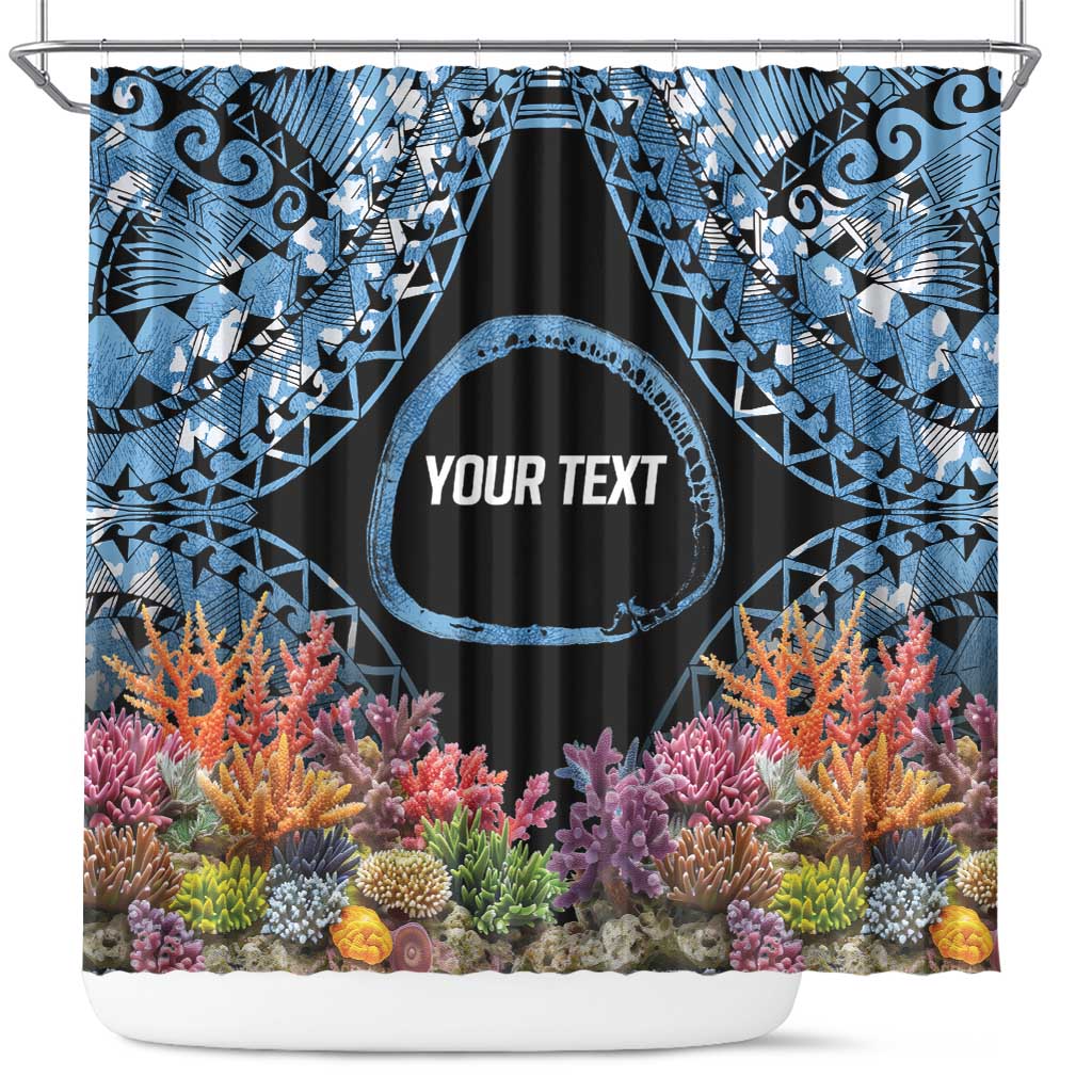 Personalised Nukuoro Micronesia Atoll Shower Curtain with Pacific Coral Reef