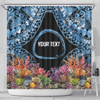 Personalised Nukuoro Micronesia Atoll Shower Curtain with Pacific Coral Reef