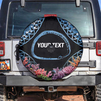 Personalised Nukuoro Micronesia Atoll Spare Tire Cover with Pacific Coral Reef LT9 Blue - Polynesian Pride