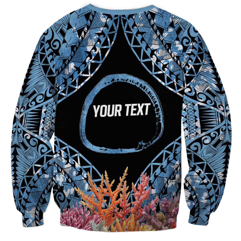 Personalised Nukuoro Micronesia Atoll Sweatshirt with Pacific Coral Reef LT9 - Polynesian Pride