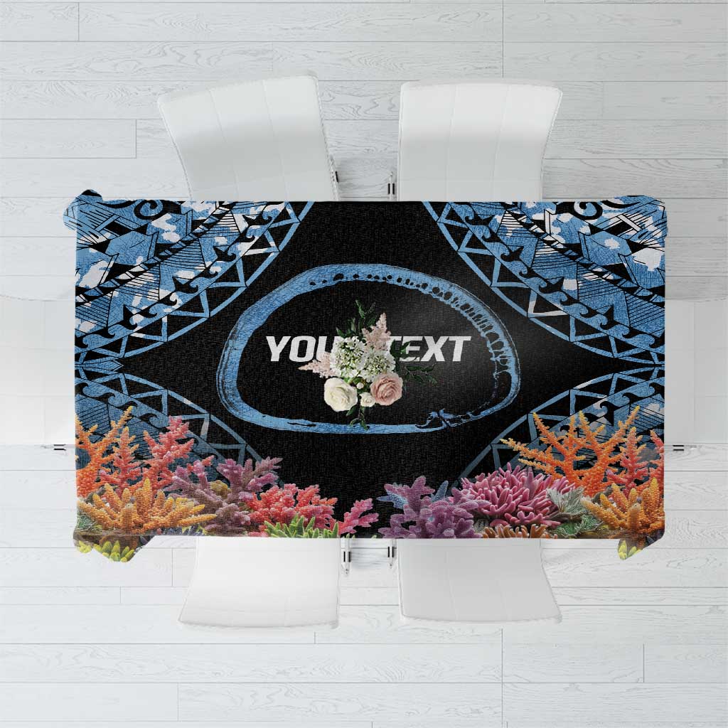 Personalised Nukuoro Micronesia Atoll Tablecloth with Pacific Coral Reef LT9 Blue - Polynesian Pride