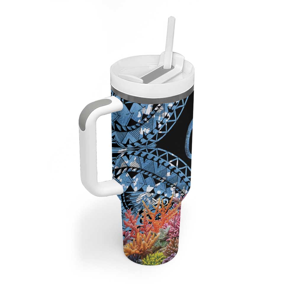 Personalised Nukuoro Micronesia Atoll Tumbler With Handle with Pacific Coral Reef LT9 - Polynesian Pride