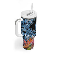 Personalised Nukuoro Micronesia Atoll Tumbler With Handle with Pacific Coral Reef LT9 - Polynesian Pride