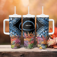 Personalised Nukuoro Micronesia Atoll Tumbler With Handle with Pacific Coral Reef LT9 - Polynesian Pride