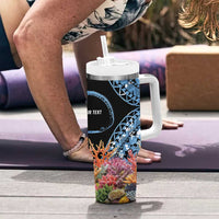 Personalised Nukuoro Micronesia Atoll Tumbler With Handle with Pacific Coral Reef LT9 - Polynesian Pride