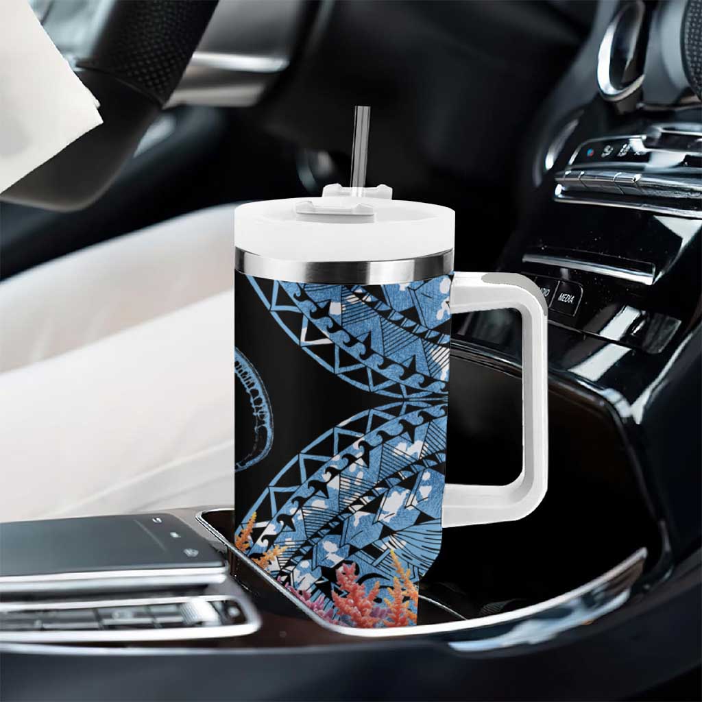 Personalised Nukuoro Micronesia Atoll Tumbler With Handle with Pacific Coral Reef LT9 - Polynesian Pride