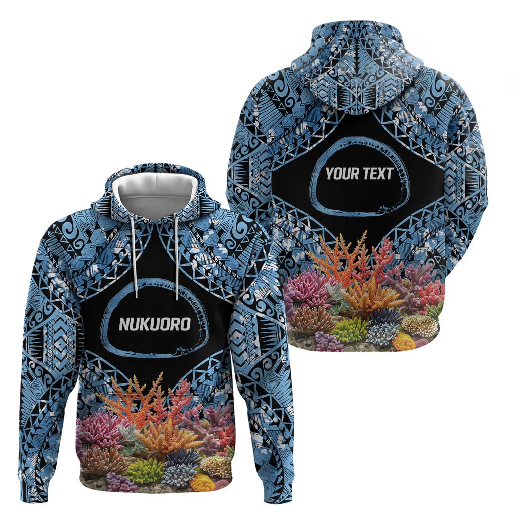 Personalised Nukuoro Micronesia Atoll Zip Hoodie with Pacific Coral Reef