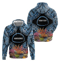 Personalised Nukuoro Micronesia Atoll Zip Hoodie with Pacific Coral Reef