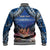 Penrhyn aka Tongareva Cook Islands Atoll Personalised Baseball Jacket with Pacific Coral Reef Blue Vibe