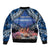 Penrhyn aka Tongareva Cook Islands Atoll Personalised Bomber Jacket with Pacific Coral Reef Blue Vibe