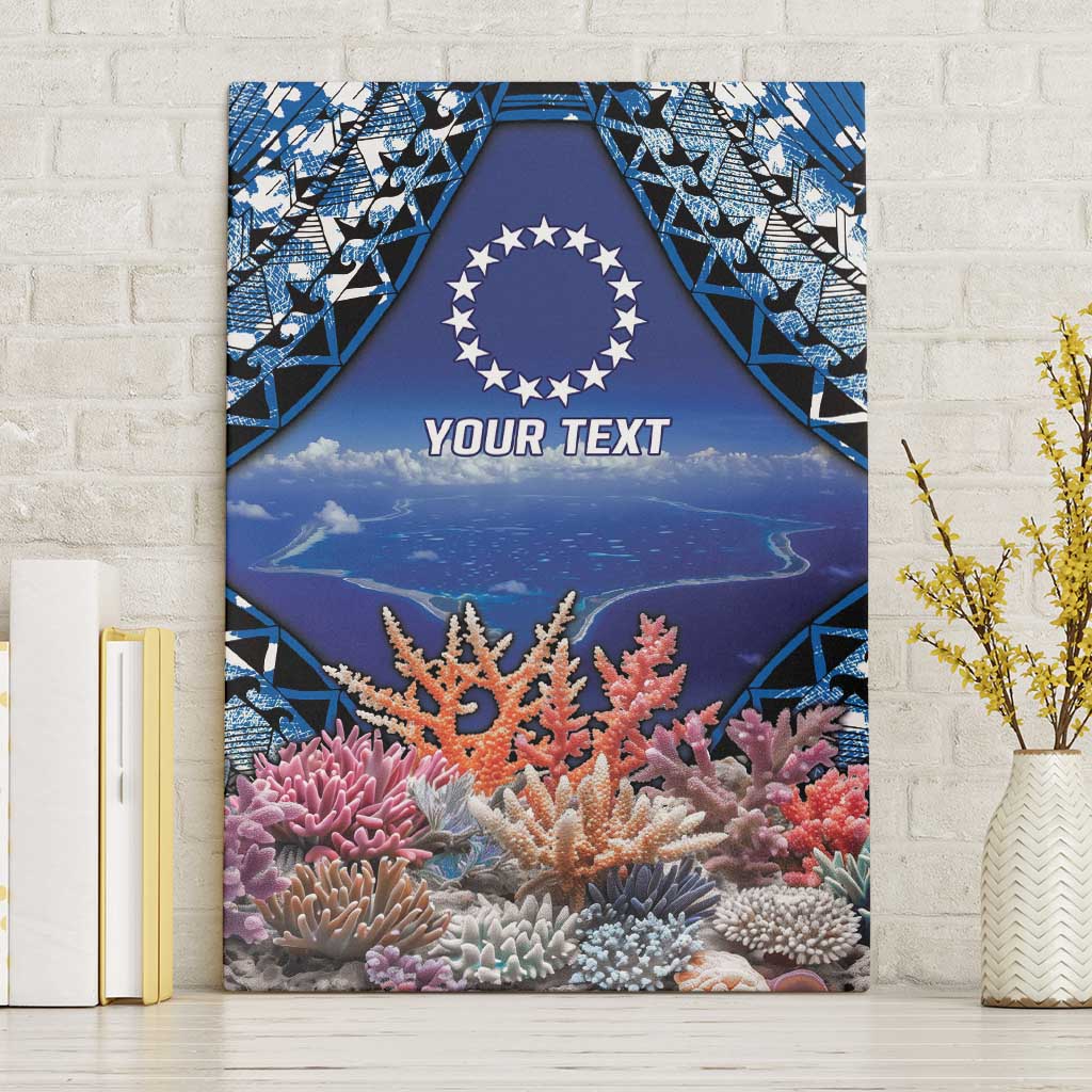 Penrhyn aka Tongareva Cook Islands Atoll Personalised Canvas Wall Art with Pacific Coral Reef Blue Vibe