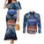 Penrhyn aka Tongareva Cook Islands Atoll Personalised Couples Matching Mermaid Dress and Long Sleeve Button Shirt with Pacific Coral Reef Blue Vibe