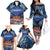 Penrhyn aka Tongareva Cook Islands Atoll Personalised Family Matching Off The Shoulder Long Sleeve Dress and Hawaiian Shirt with Pacific Coral Reef Blue Vibe