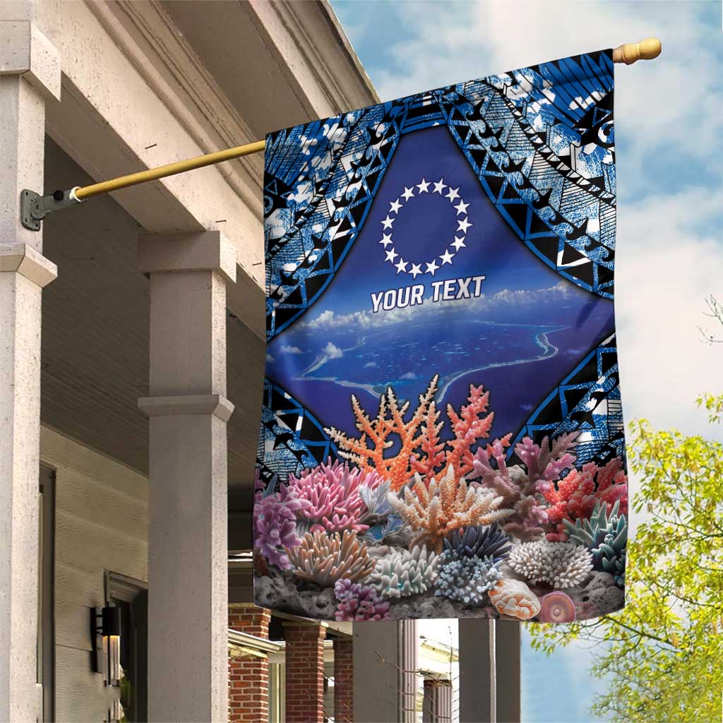 Penrhyn aka Tongareva Cook Islands Atoll Personalised Garden Flag with Pacific Coral Reef Blue Vibe