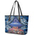 Penrhyn aka Tongareva Cook Islands Atoll Personalised Leather Tote Bag with Pacific Coral Reef Blue Vibe