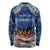 Penrhyn aka Tongareva Cook Islands Atoll Personalised Long Sleeve Shirt with Pacific Coral Reef Blue Vibe