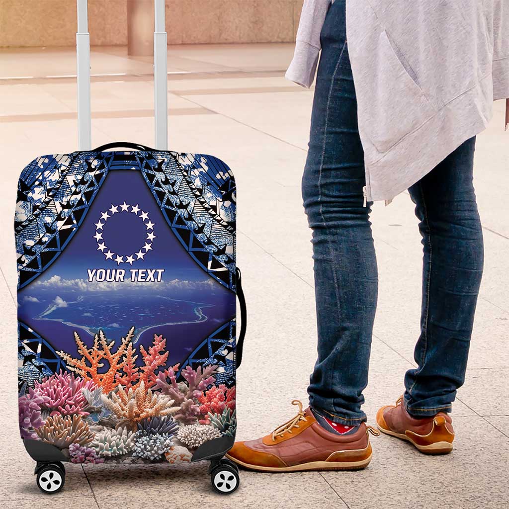 Penrhyn aka Tongareva Cook Islands Atoll Personalised Luggage Cover with Pacific Coral Reef Blue Vibe