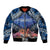 Penrhyn aka Tongareva Cook Islands Atoll Personalised Sleeve Zip Bomber Jacket with Pacific Coral Reef Blue Vibe