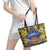 Penrhyn aka Tongareva Cook Islands Atoll Personalised Leather Tote Bag with Pacific Coral Reef Gold Vibe