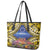 Penrhyn aka Tongareva Cook Islands Atoll Personalised Leather Tote Bag with Pacific Coral Reef Gold Vibe