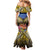 Penrhyn aka Tongareva Cook Islands Atoll Personalised Mermaid Dress with Pacific Coral Reef Gold Vibe