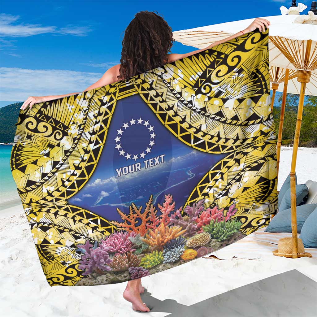 Penrhyn aka Tongareva Cook Islands Atoll Personalised Sarong with Pacific Coral Reef Gold Vibe