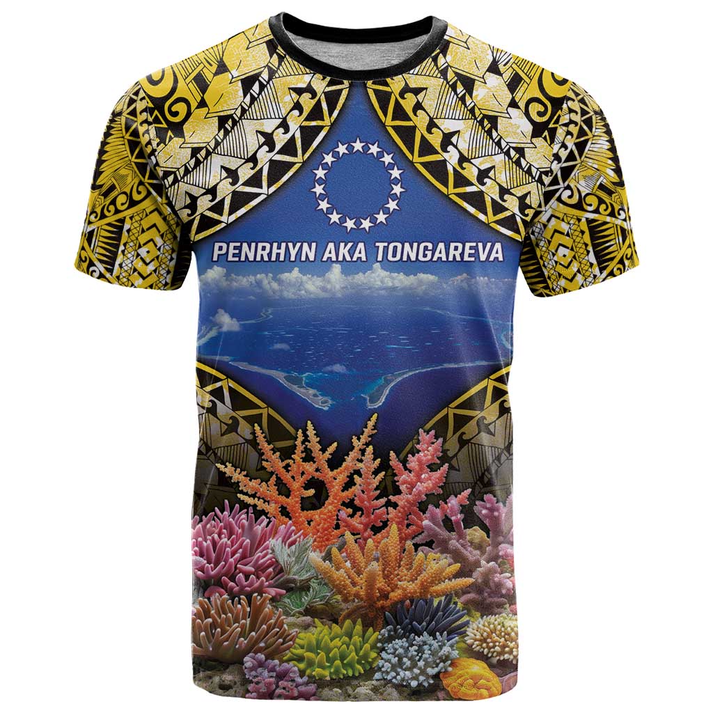 Penrhyn aka Tongareva Cook Islands Atoll Personalised T Shirt with Pacific Coral Reef Gold Vibe