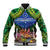 Penrhyn aka Tongareva Cook Islands Atoll Personalised Baseball Jacket with Pacific Coral Reef Green Vibe