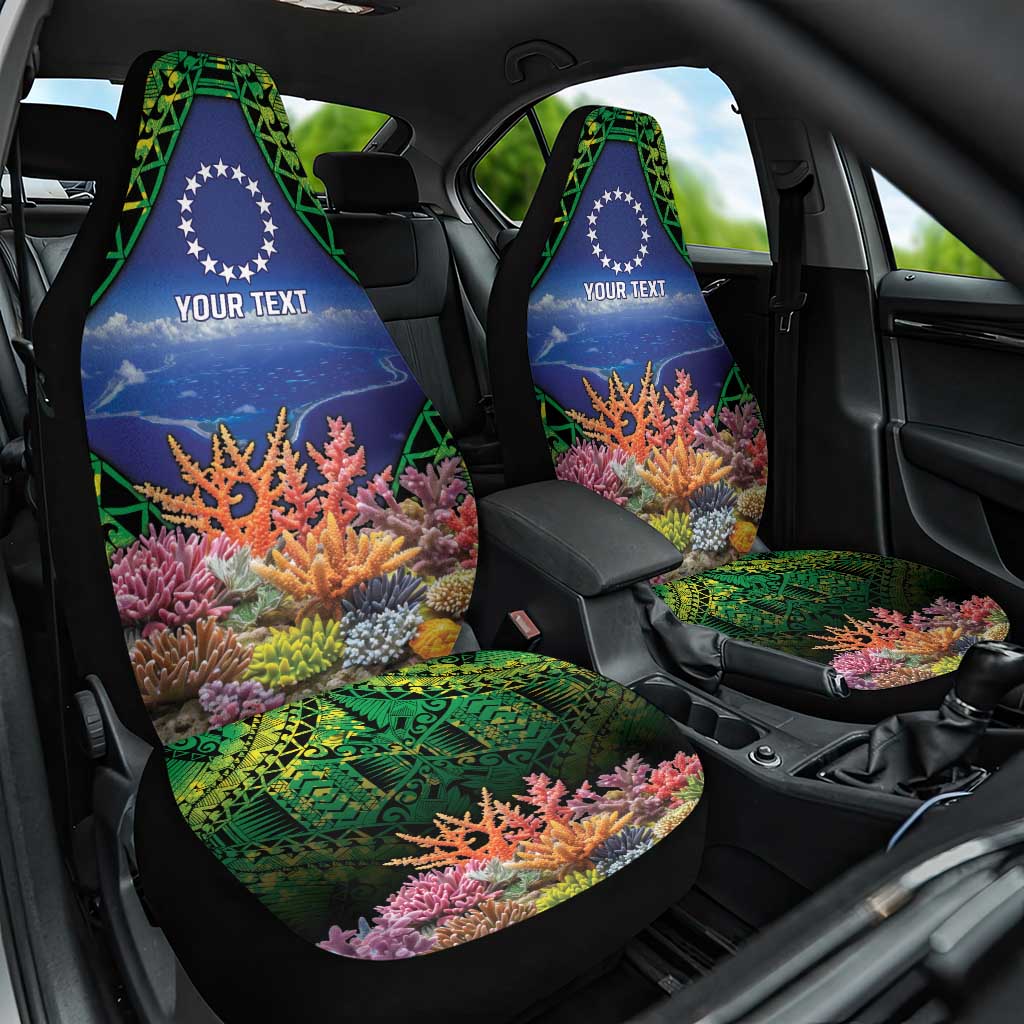 Penrhyn aka Tongareva Cook Islands Atoll Personalised Car Seat Cover with Pacific Coral Reef Green Vibe