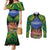 Penrhyn aka Tongareva Cook Islands Atoll Personalised Couples Matching Mermaid Dress and Long Sleeve Button Shirt with Pacific Coral Reef Green Vibe