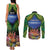 Penrhyn aka Tongareva Cook Islands Atoll Personalised Couples Matching Tank Maxi Dress and Long Sleeve Button Shirt with Pacific Coral Reef Green Vibe