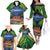 Penrhyn aka Tongareva Cook Islands Atoll Personalised Family Matching Off The Shoulder Long Sleeve Dress and Hawaiian Shirt with Pacific Coral Reef Green Vibe